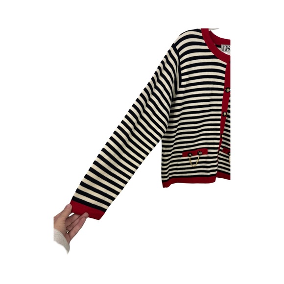 VTG Norton Studio Nautical Button Front Cardigan Long Sleeve Size Large - Picture 4 of 8